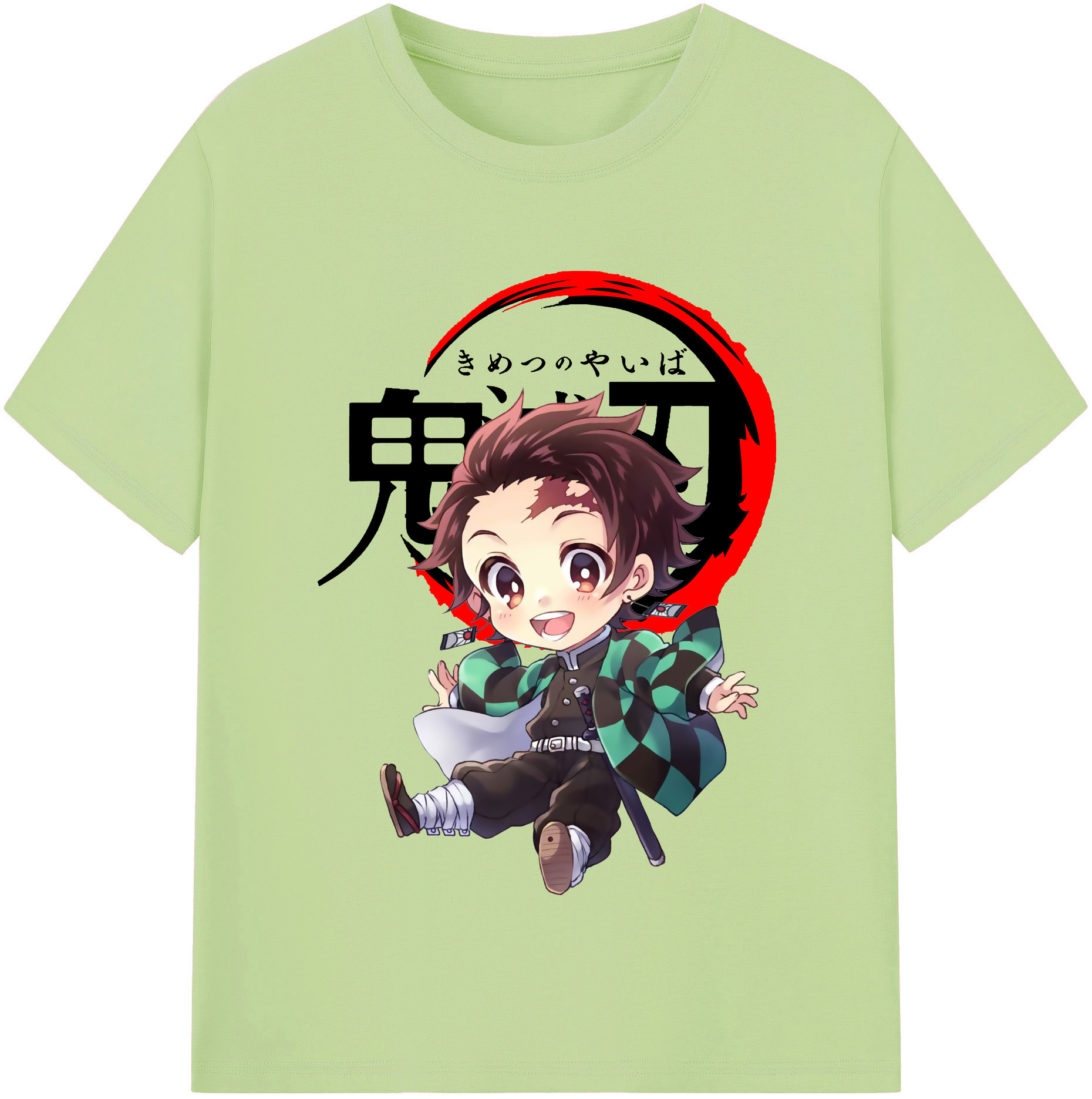 （画像用） 鬼滅の刃 竈門 炭治郎／かまど たんじろう Kamado Tanjirou 綿100％半袖Tシャツ（フロントプリント）